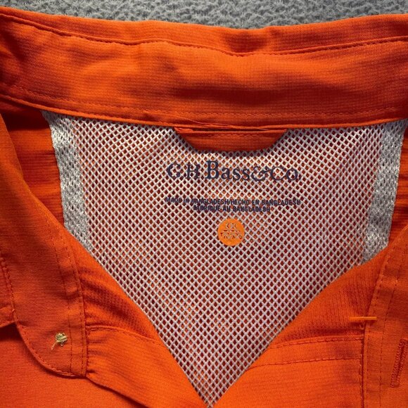 GH Bass & Co Explorer Men's Size XXL Orange Pocketed Fishing Shirt Long Sleeve. - Picture 3 of 12